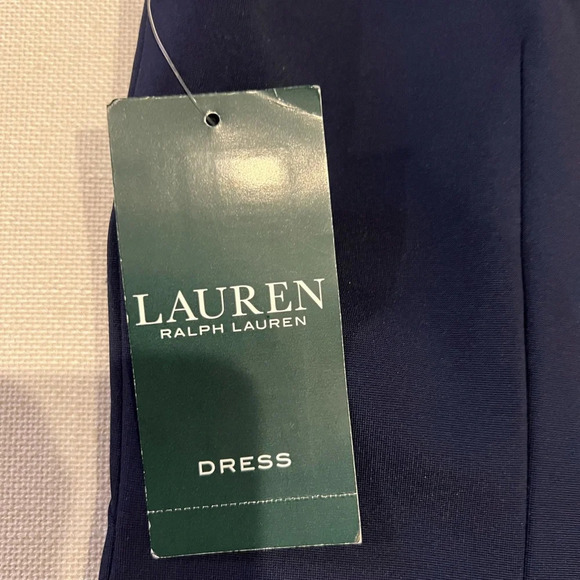 NWT Lauren Ralph Lauren navy Dress with cutout size 4 - Picture 3 of 7
